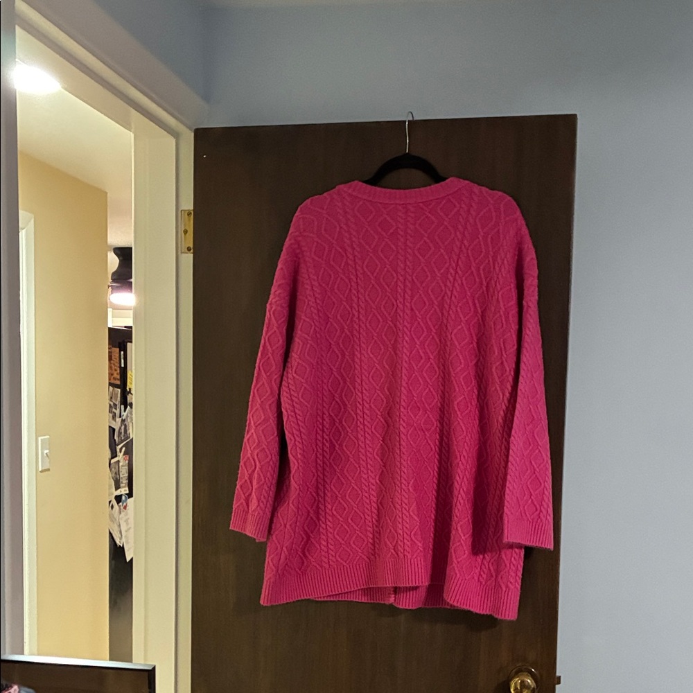 Talbots Vibrant Pink Button-Up Cardigan - Picture 6 of 6